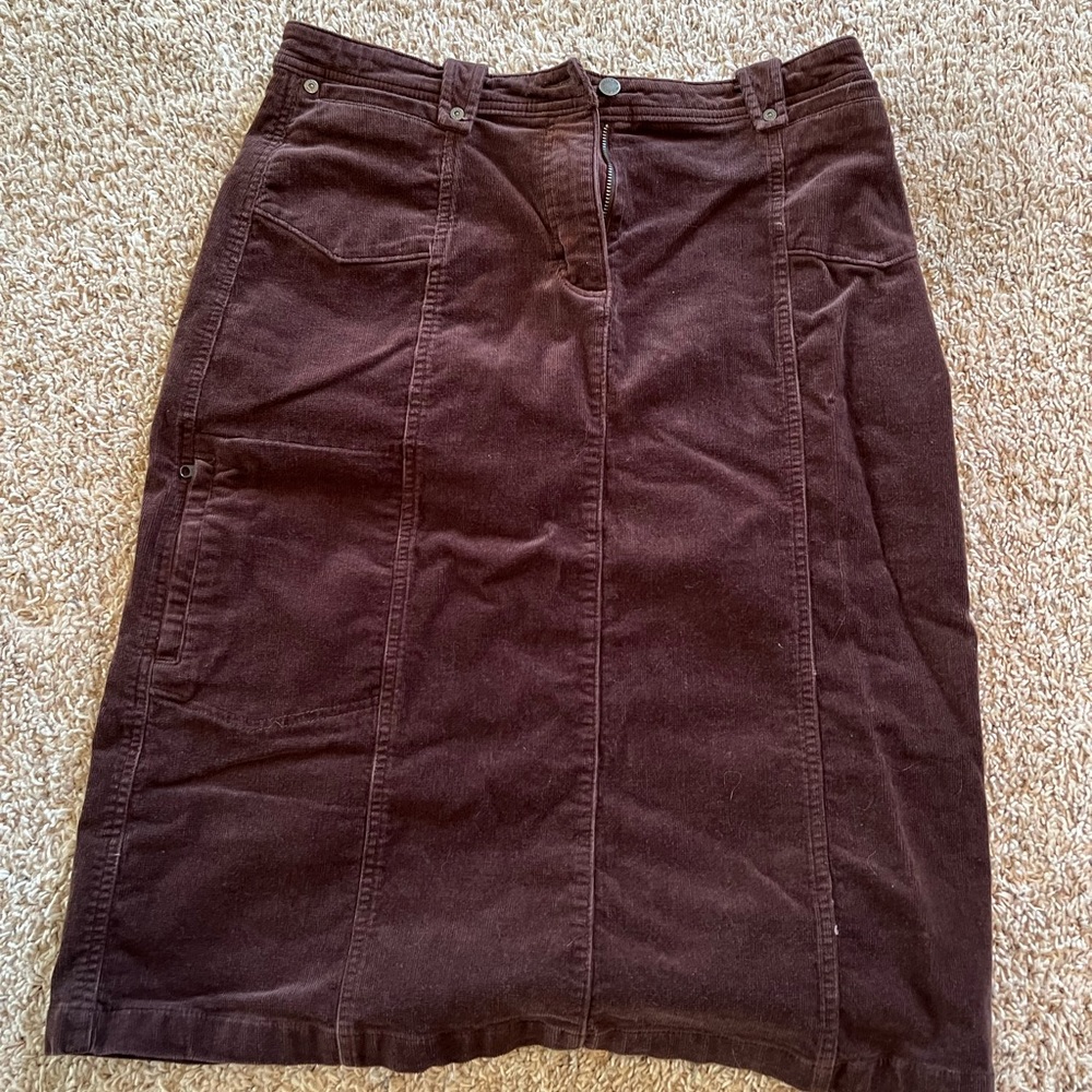 Woolrich Dark Brown Corduroy Midi-Skirt